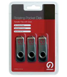 Shintaro 16GB Rotating Pocket Disk 3 Pack USB2.0 - 08SHR16GB-3PK