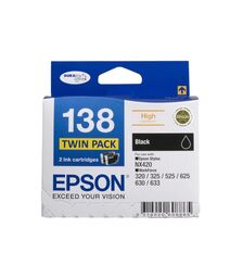Epson T138 High Capacity Black Ink Cartridge Twin Pack - C13T138194
