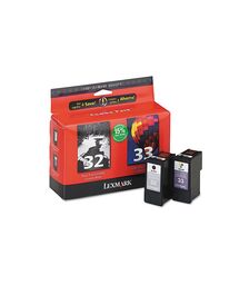 Lexmark #32 & #33 BLACK AND COLOUR TWIN PACK INK - P/N:TPANZ09