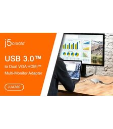 J5Create USB 3.0 to HDMI & VGA Multi-Monitor Adapter (JUA360)