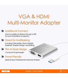 J5Create USB 3.0 to HDMI & VGA Multi-Monitor Adapter (JUA360)