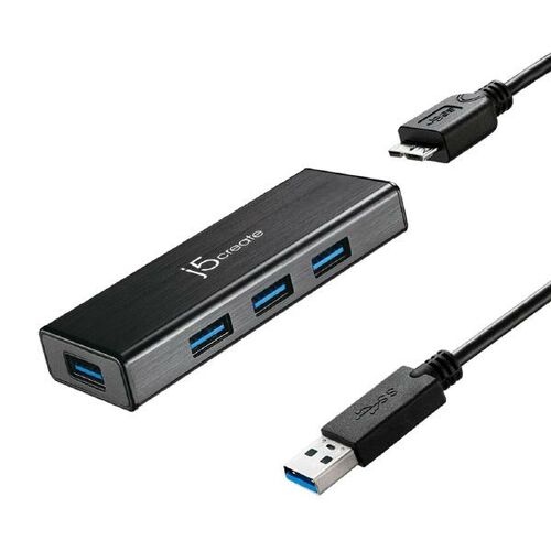 J5create USB 3.0 4-port Hub with 5V Power Adaptor (JUH340)