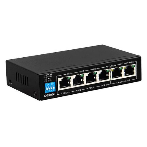 D-Link 6-Port 10/100Mbps PoE Switch - (DES-F1006P-E)