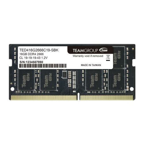 TEAM Group Laptop Memory 2666Mhz DDR4 - 05TSD4-2666-16GB-ELITE