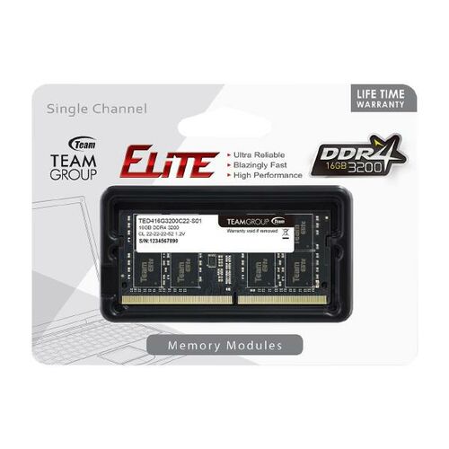 TEAM Group 1x16GB Elite SODIMM DDR4 - 05TSD4-3200-16GB-ELITE