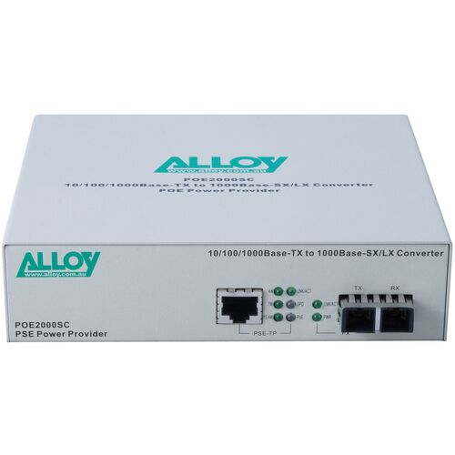 Alloy POE PSE Gigabit Ethernet Media Converter - POE2000SC