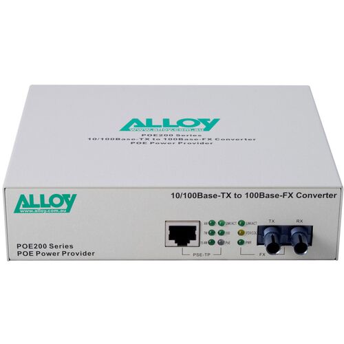 Alloy PoE PSE Fast Ethernet Media Converter - POE200ST