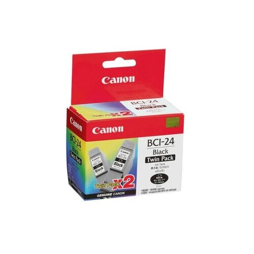 Canon BCI24BK TWIN BLACK INK TANK-2 PACK - P/N:BCI24BK-TWIN