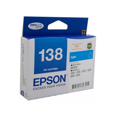 Epson 138 High Capacity Cyan ink cart - P/N:C13T138292