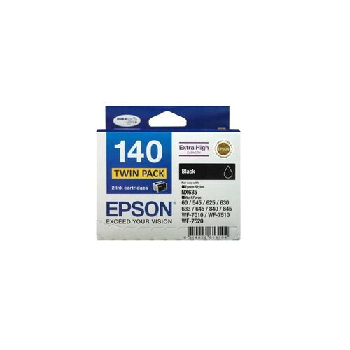 Epson 140 Extra High Capacity Black Ink Cartridge Twin Pack - C13T140194