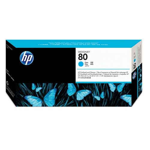HP No 80 Cyan Printhead & Cleaner 17ml - C4821A