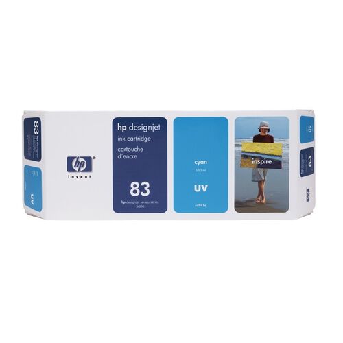 HP 83 UV Cyan Ink Cartridge 680ml - C4941A