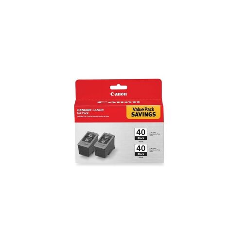 Canon PG40 TWIN PK BLK Ink CartridgeS - P/N:PG40-TWIN