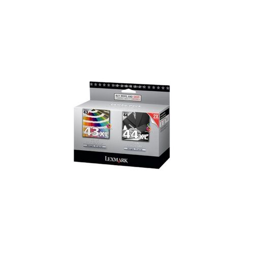 Lexmark 43 44 Black and Colour Twin Pack Ink Cartridge TPANZ15
