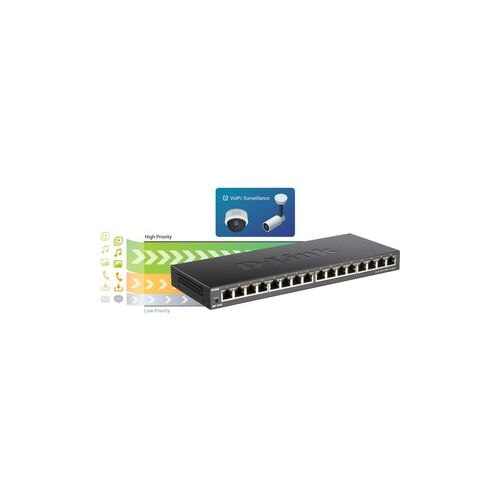 D-Link 16-Port Low Profile Gigabit Unmanaged Switch (DGS-1016S)