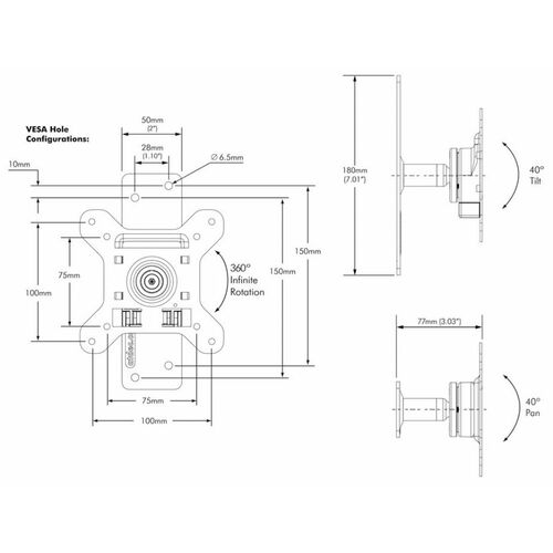 ATDEC Spacedec Display Direct Wall Mount Black (SD-WD)