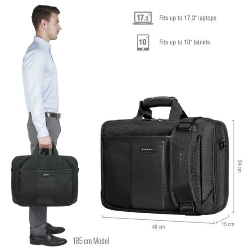 EVERKI 17.3" Versa Checkpoint Friendly Briefcase - (EKB427BK17)