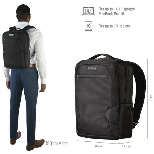 EVERKI 14.1" Slim Backpack Perfect for MacBook Pro 15 (EKP118)