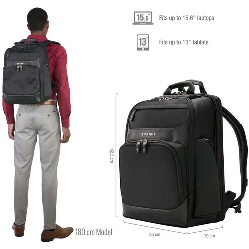 EVERKI Onyx Premium Friendly Laptop Backpack Up To 15.6" (EKP132)