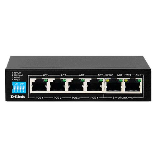 D-Link 6-Port 10/100Mbps PoE Switch - (DES-F1006P-E)