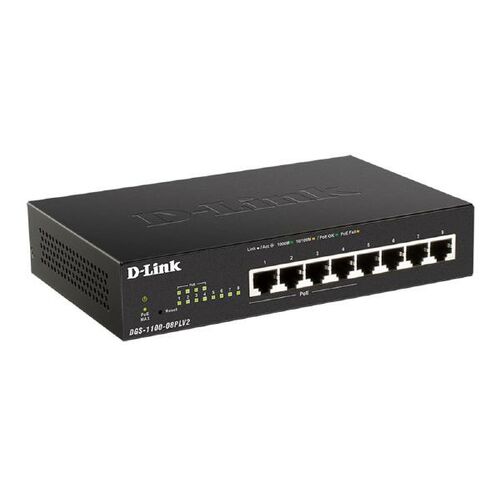 D-Link 8-Port Gigabit Smart Managed PoE Switch - (DGS-1100-08PLV2)