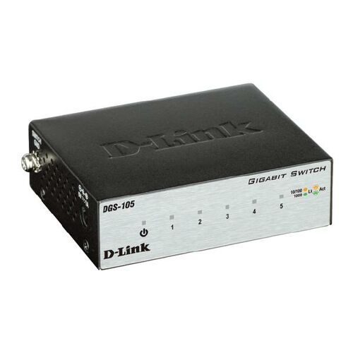 D-Link 5-Port Gigabit Desktop Switch (Metal Housing) - DGS-105