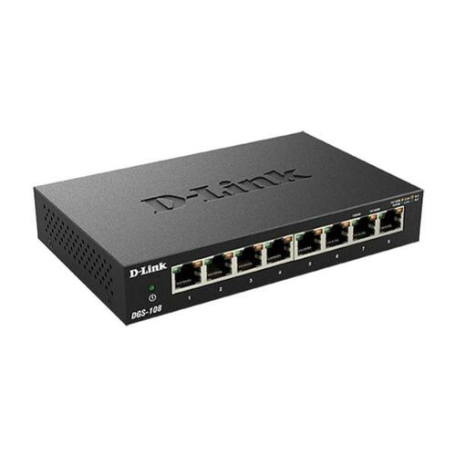 D-LINK 8-Port Gigabit Desktop Switch (Metal Housing) - DGS-108