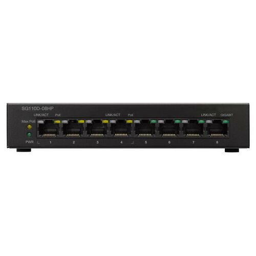 Cisco SG 110 8-Port Gigabit Unmanaged Desktop Switch SG110D-08-AU