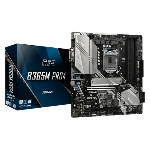 ASRock B365M PRO4 Desktop Motherboard Socket H4 LGA-1151 Intel