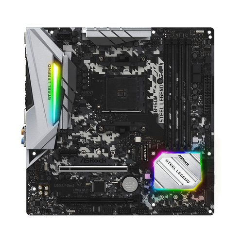 ASRock B450M Steel Legend Desktop Motherboard Socket AM4 Micro ATX