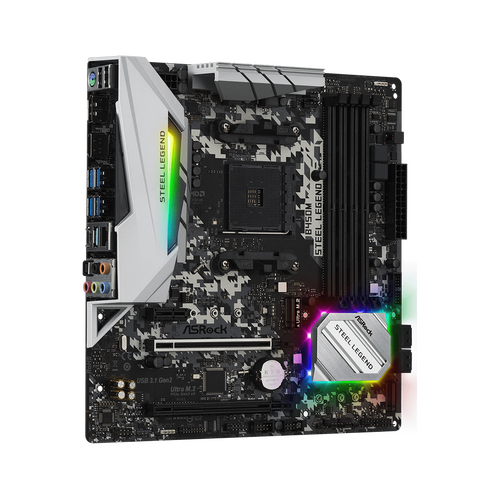 ASRock B450M Steel Legend Desktop Motherboard Socket AM4 Micro ATX