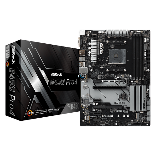 ASRock B450 Pro4 Desktop Motherboard AMD Socket AM4