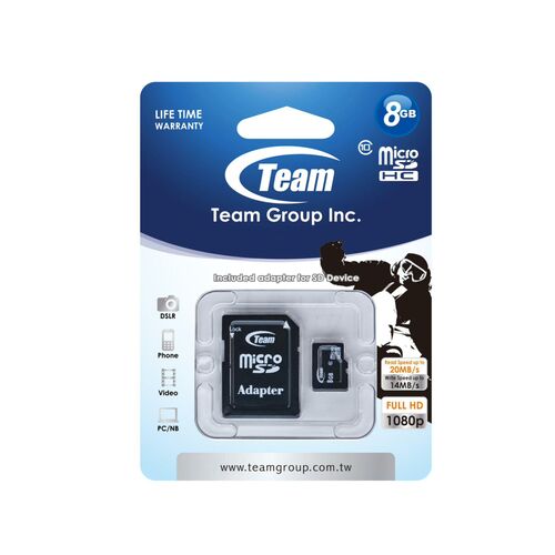 Team Group Memory Card Micro SDHC 8GB - 09T-MCSDHC8GB10