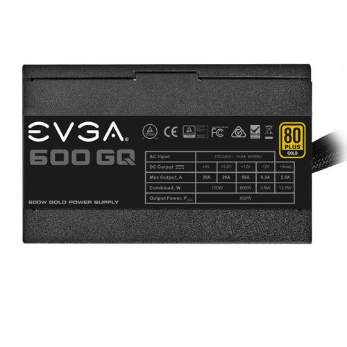 EVGA GQ 600W Power Supply Modular 80 Plus Gold - 110-GQ-0600-V4