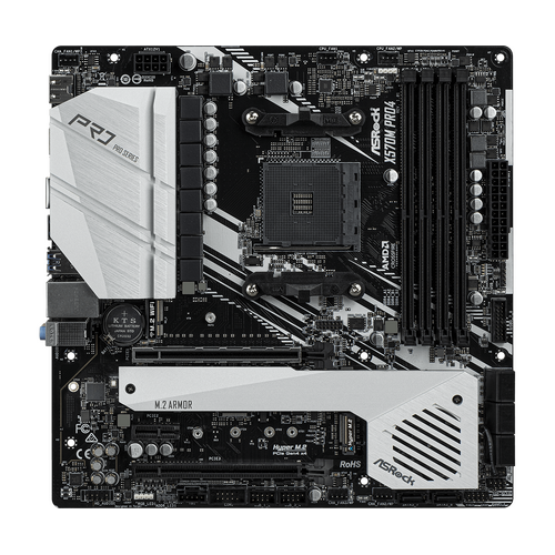 ASRock X570M Pro4 Desktop Motherboard Socket AM4 AMD
