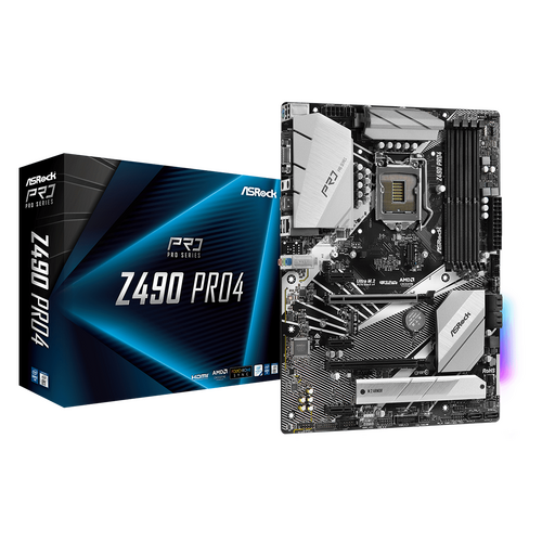 ASRock Z490 Pro4 Desktop Motherboard ATX Intel Socket LGA-1200