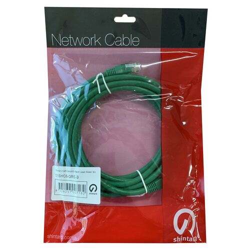 Shintaro Cat6 24 AWG Patch Lead Green 20m - 01SHC6-GRE-20