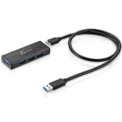 J5create USB 3.0 4-port Hub with 5V Power Adaptor (JUH340)