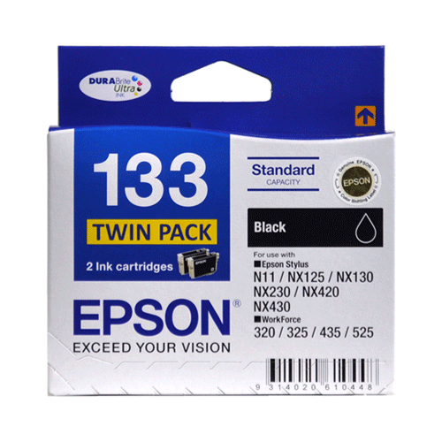 Epson 133 Black Ink Cartridge Twin Pack - C13T133194